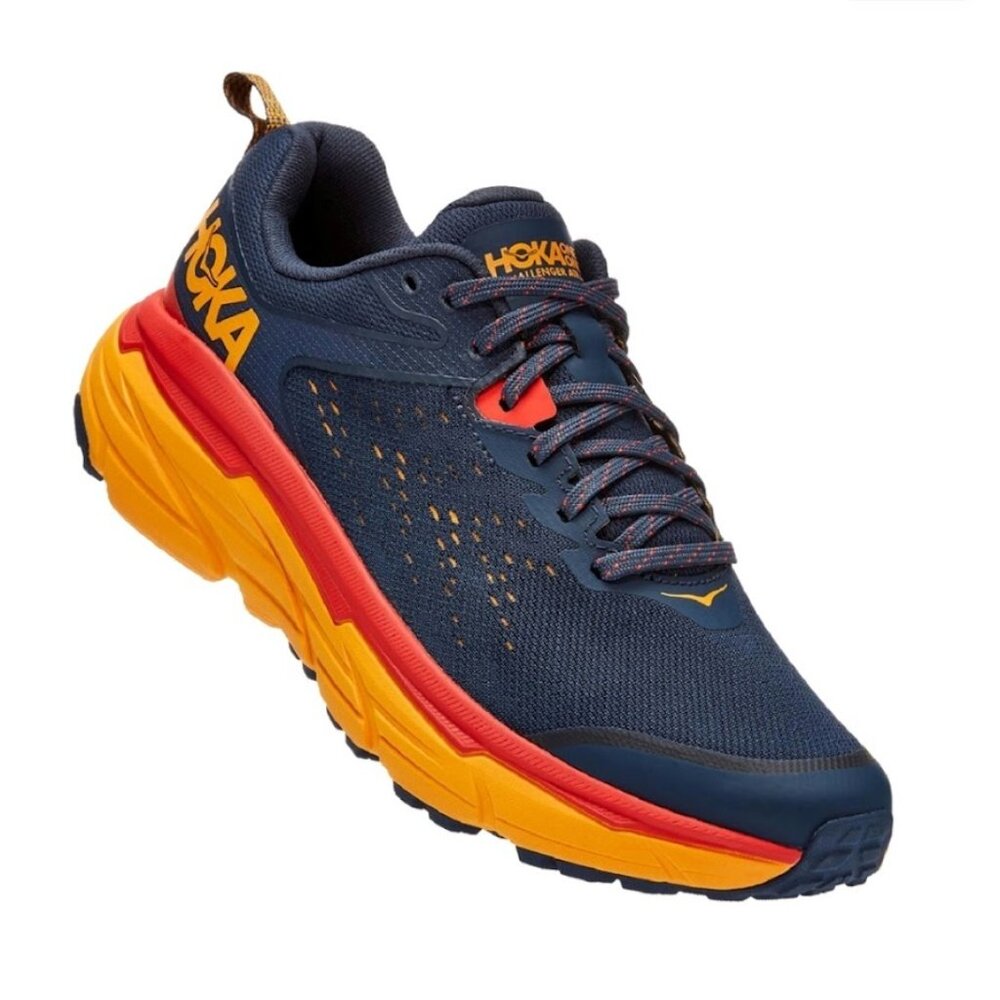 Hoka Men's Shoes in Navy and Orange